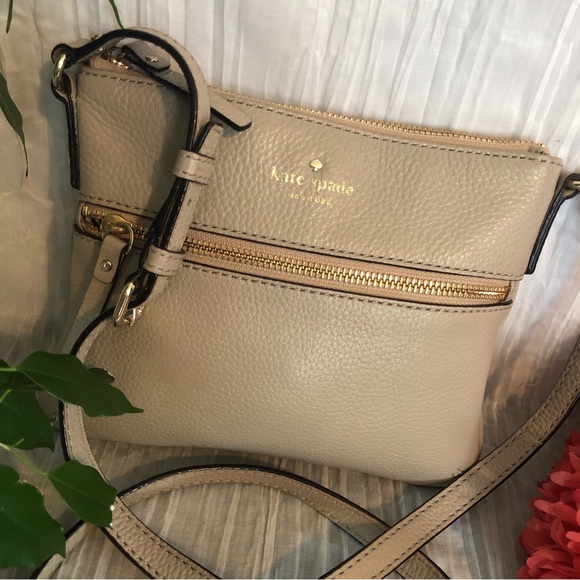 kate spade Bags Kate Spade Jackson Beige Pebbled Leather Double